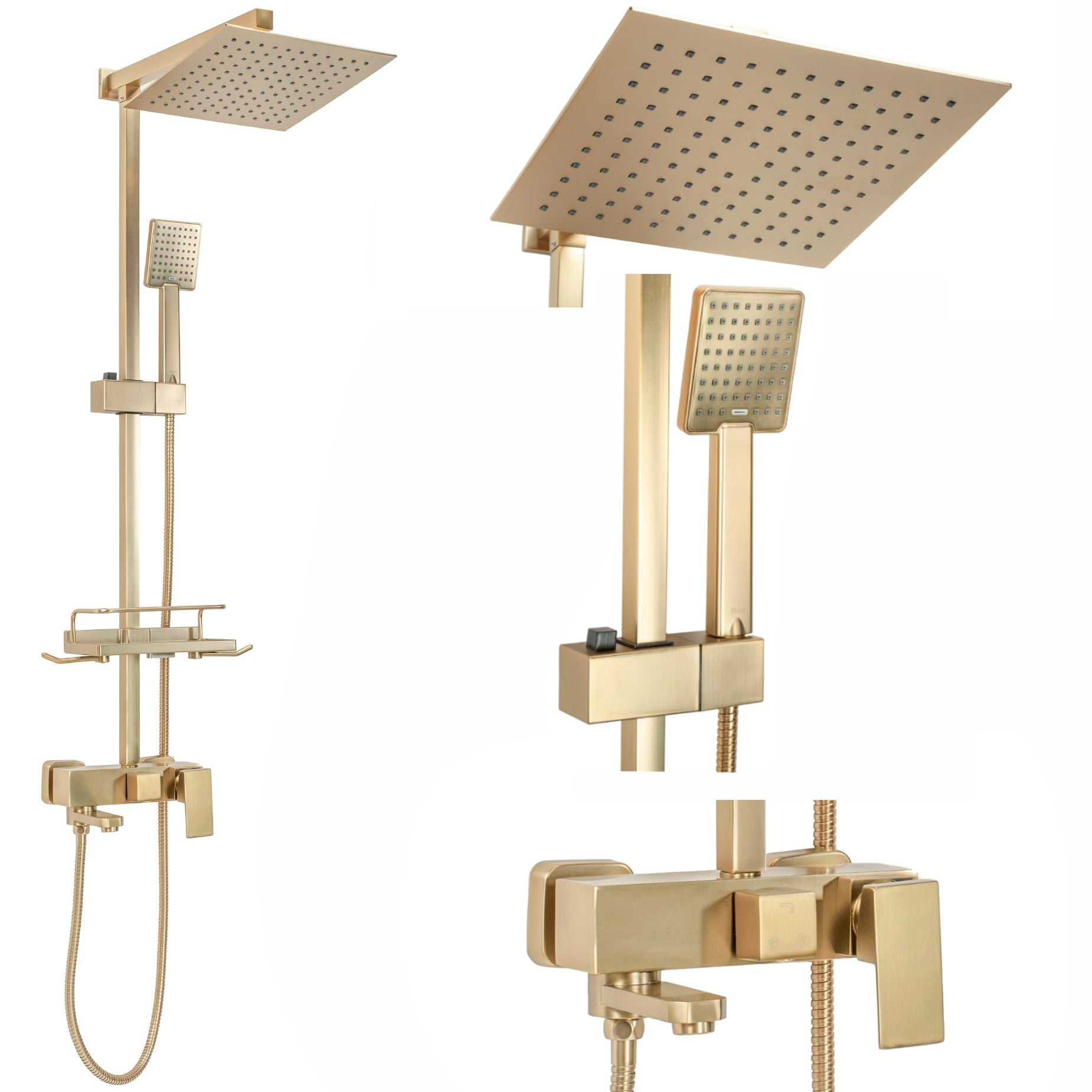 KIT DE DOUCHE REA JACK BRUSH GOLD 45X21,5X102CM | Leroy Merlin