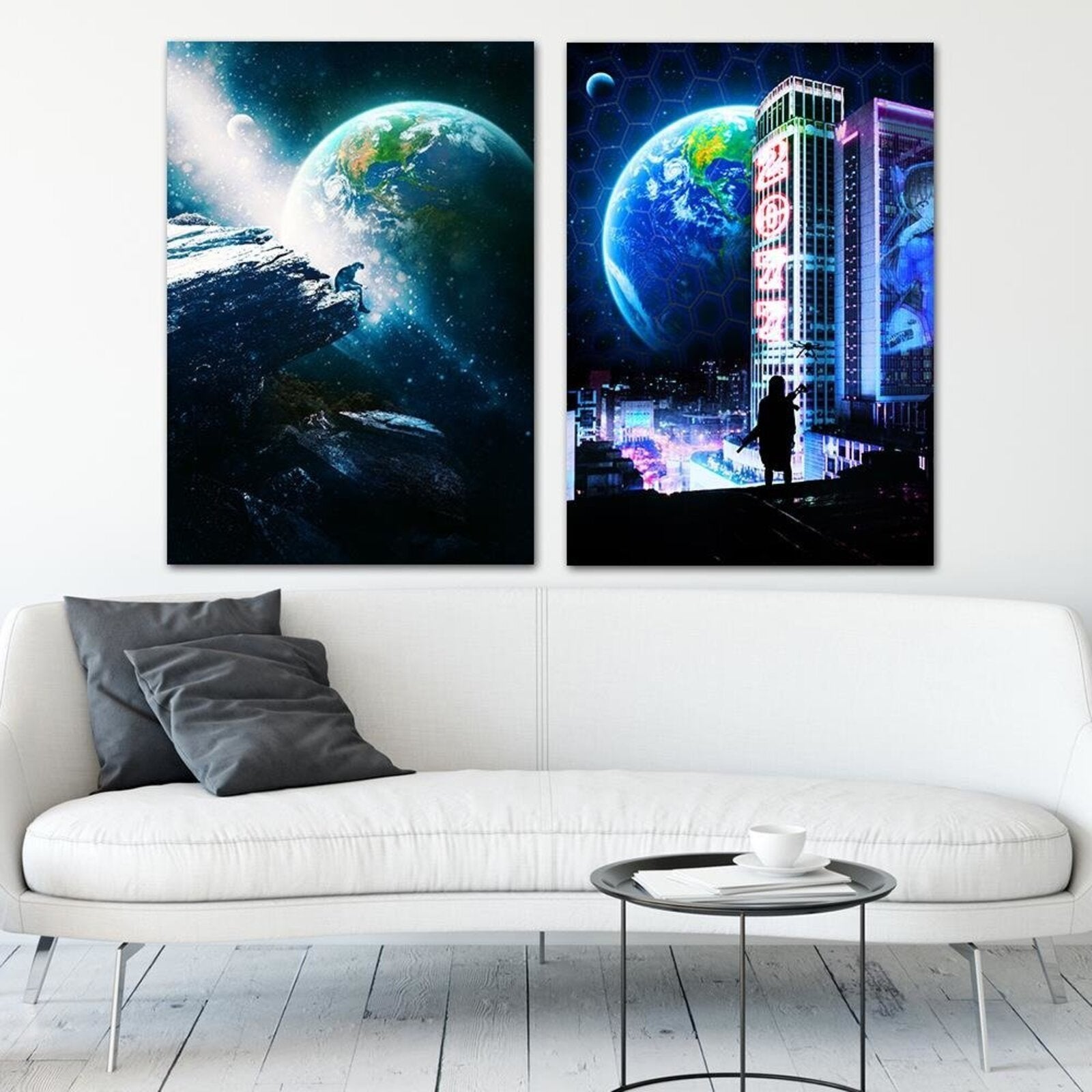 Tableau bois nostalgie espace - 40 x 60 cm - 4