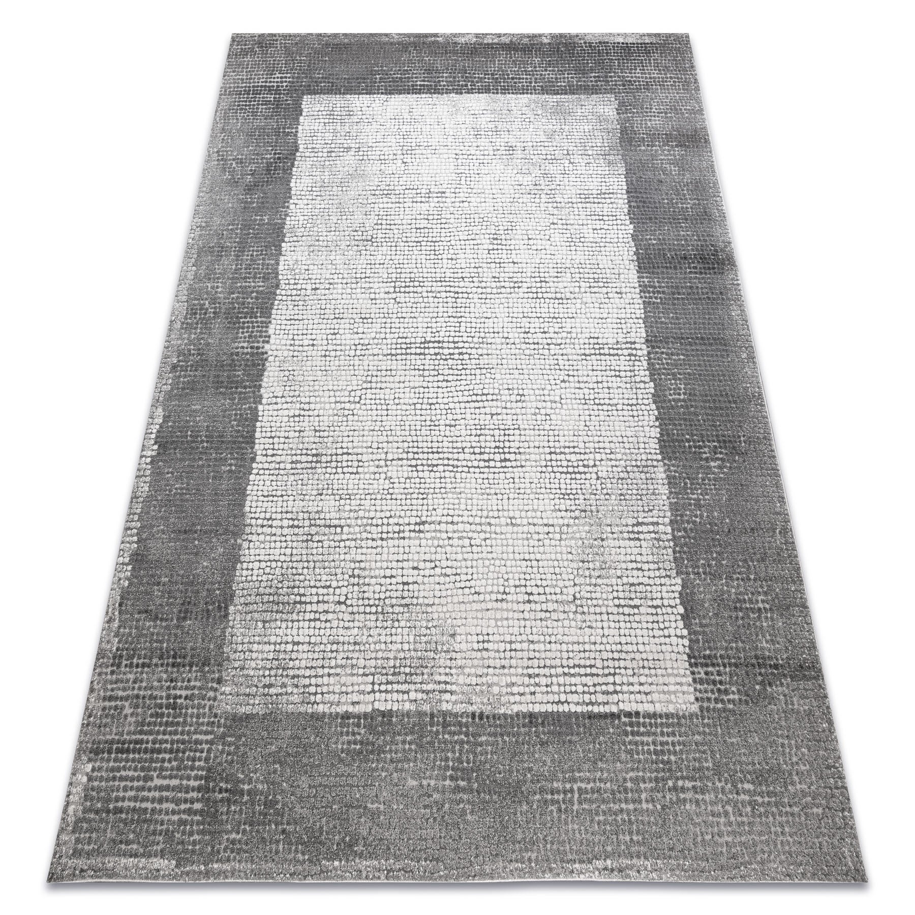 Dywan NOBLE nowoczesny 9730 65 Ramka vintage przecierany - Strukturalny, dwa poziomy runa krem / szary 200x290 cm