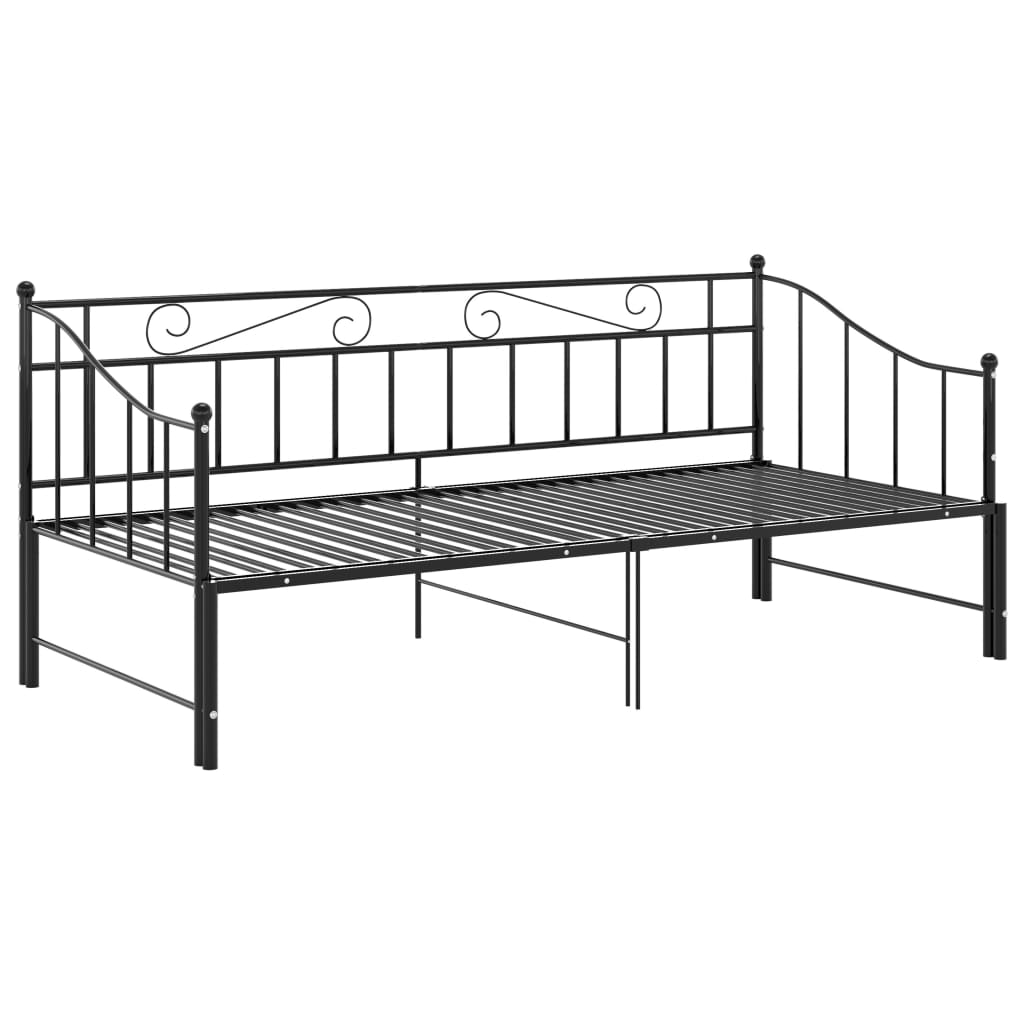 Maison Exclusive - Cadre de canapé-lit extensible sans matelas Noir Métal 90x200cm - 6