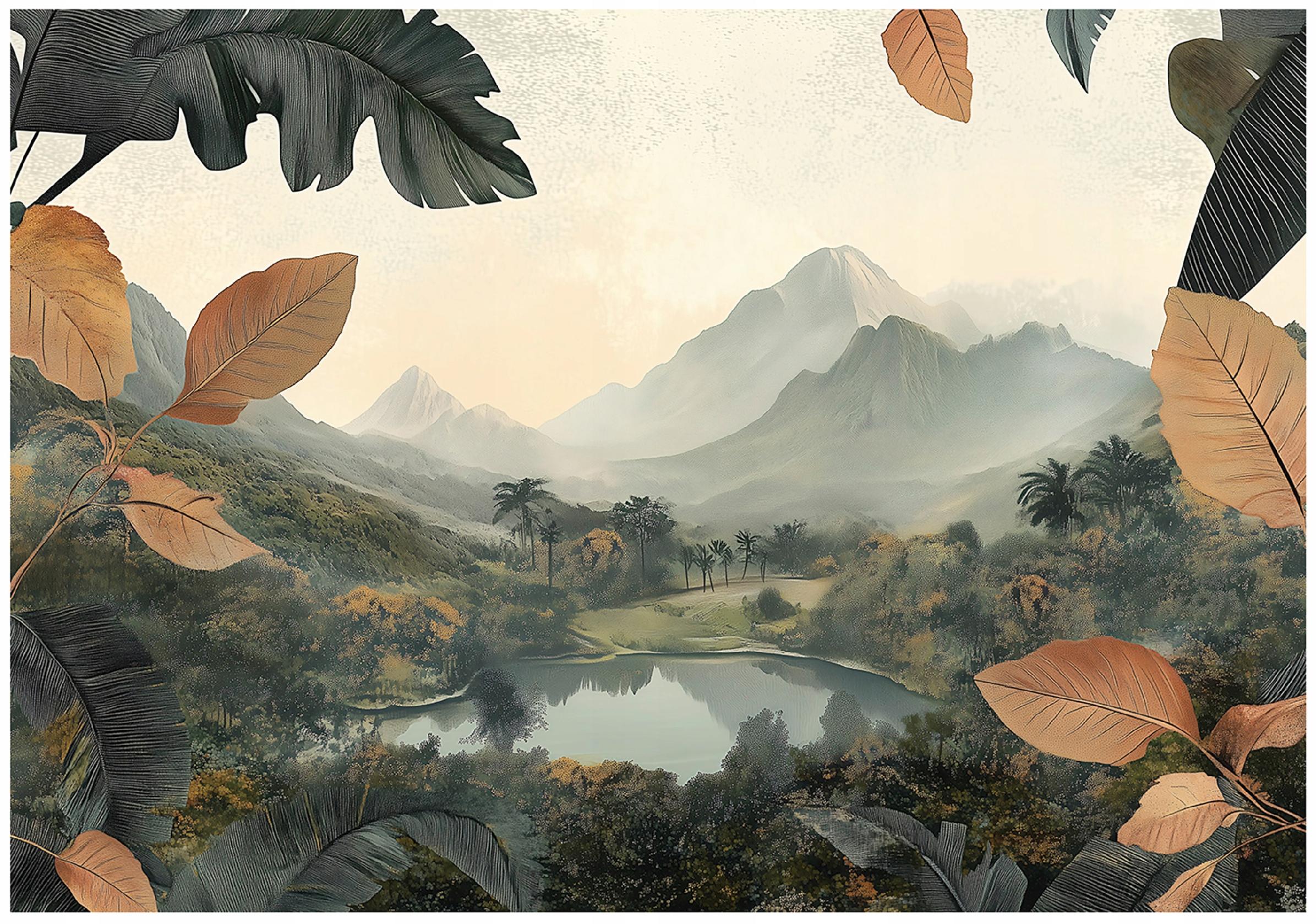 Fototapeta 3D Krajobraz Góry Natura Drzewa 300x210 cm Tapeta Do Sypialni Salonu Kuchni Na Flizelinie