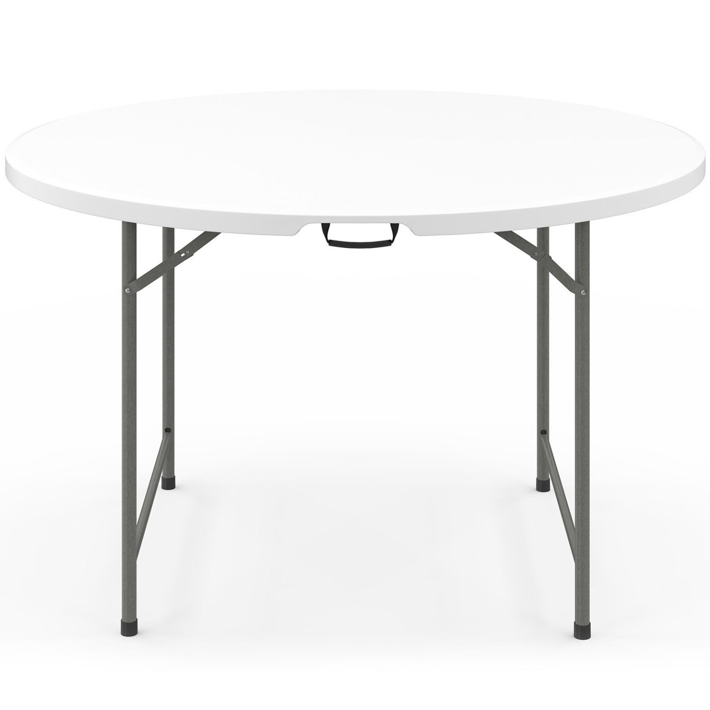 Table pliante d'appoint portable ronde 122 cm pour camping ou réception avec housse blanche - 5