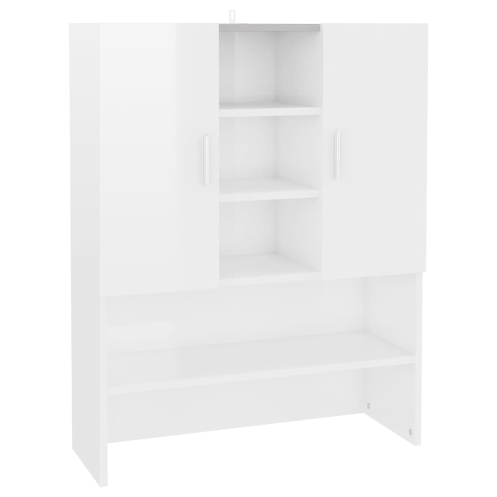 Armario de lavadora blanco brillante 70,5x25,5x90 cm vidaXL - 2