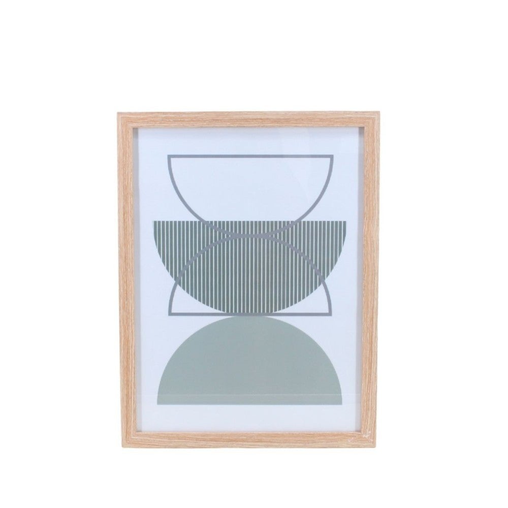 Cadre déco contour bois forme géométrique vertes 43x33cm - Ornami - 5
