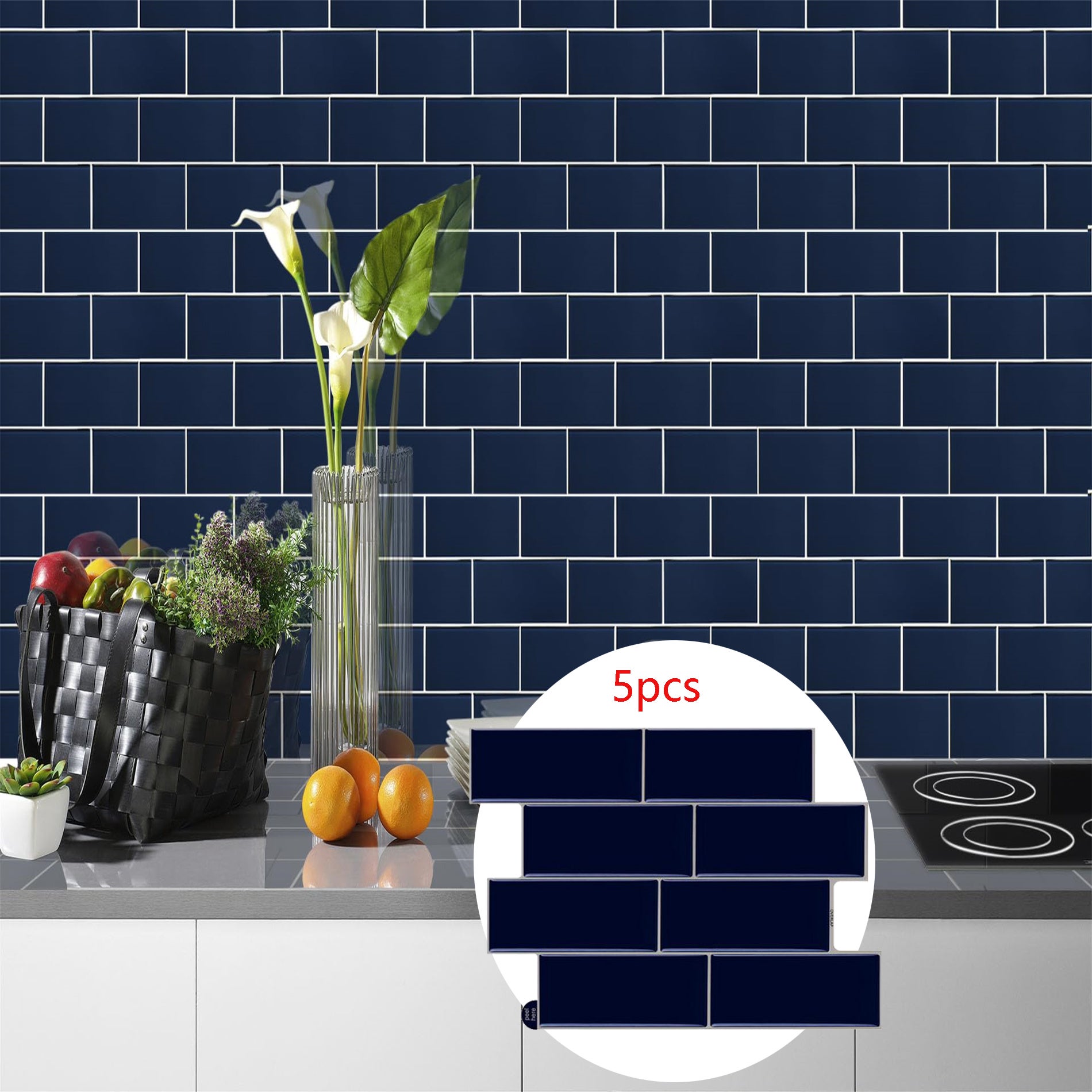 Smart Tiles Metro Lucas Piastrelle Autoadesive 3D - 4 Fogli Per Pareti Cucina E Bagno (29,36x21,29 Cm)