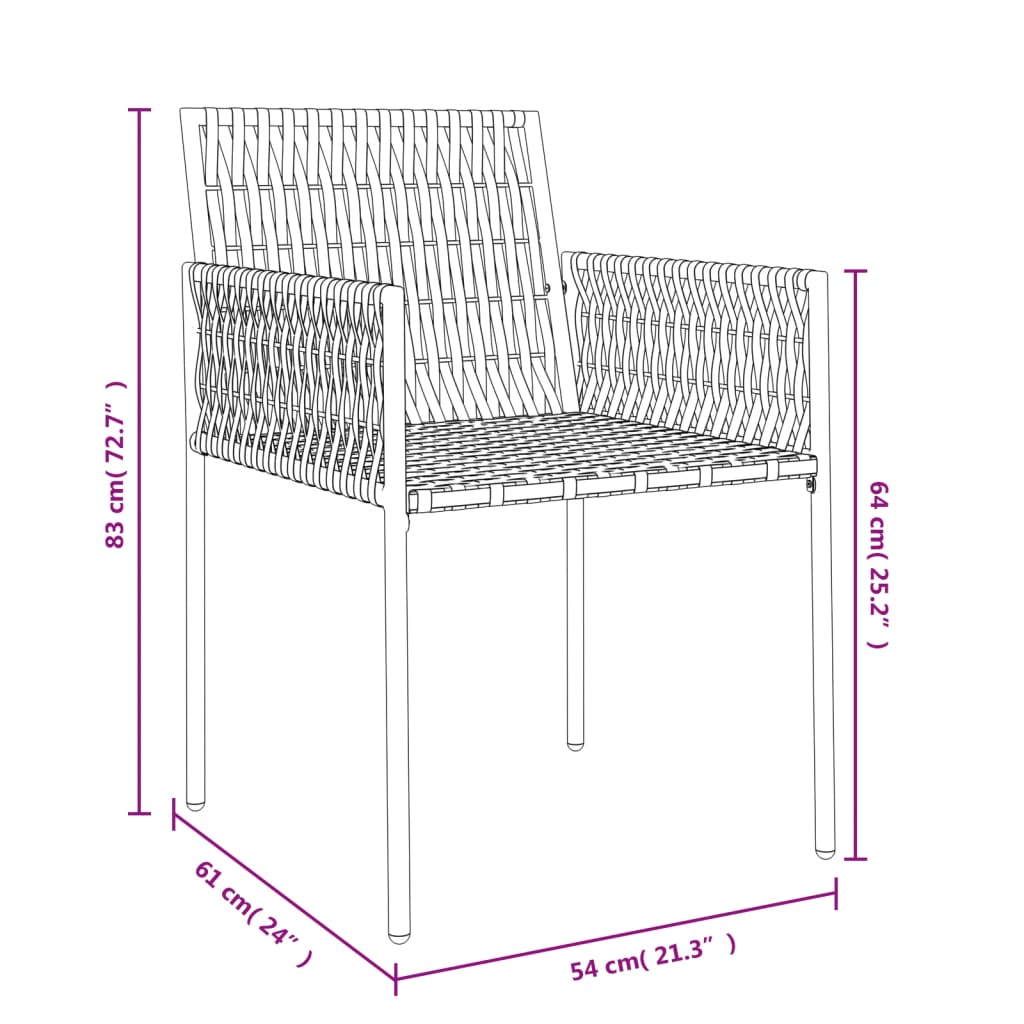 Chaise de jardin avec coussin en Résine tressée Marron - 9