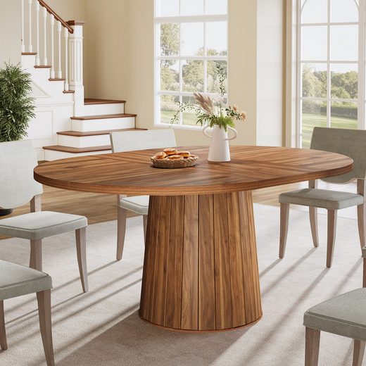 Tribesigns Mesa de comedor ovalada, Mesa de comedor de cocina de 140 cm para 4-6 personas - 8
