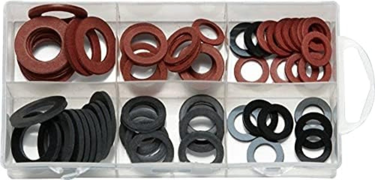 COMAP Coffret de 70 joints d'étanchéité fibre et caoutchouc pour raccord - Dimensions 20x27, 15x21, 26x34 - S279506 - 3