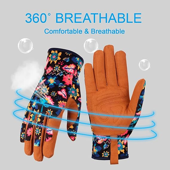 Gants jardinage cuir Bamllum femmes pour désherber creuser planter ratisser tailler - 5
