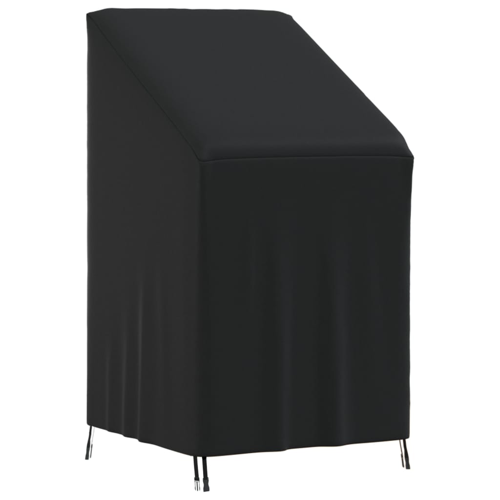 Housse De Chaise De Jardin Empilable 72x72x120cm - Tissu Oxford Noir - Protection Extérieur