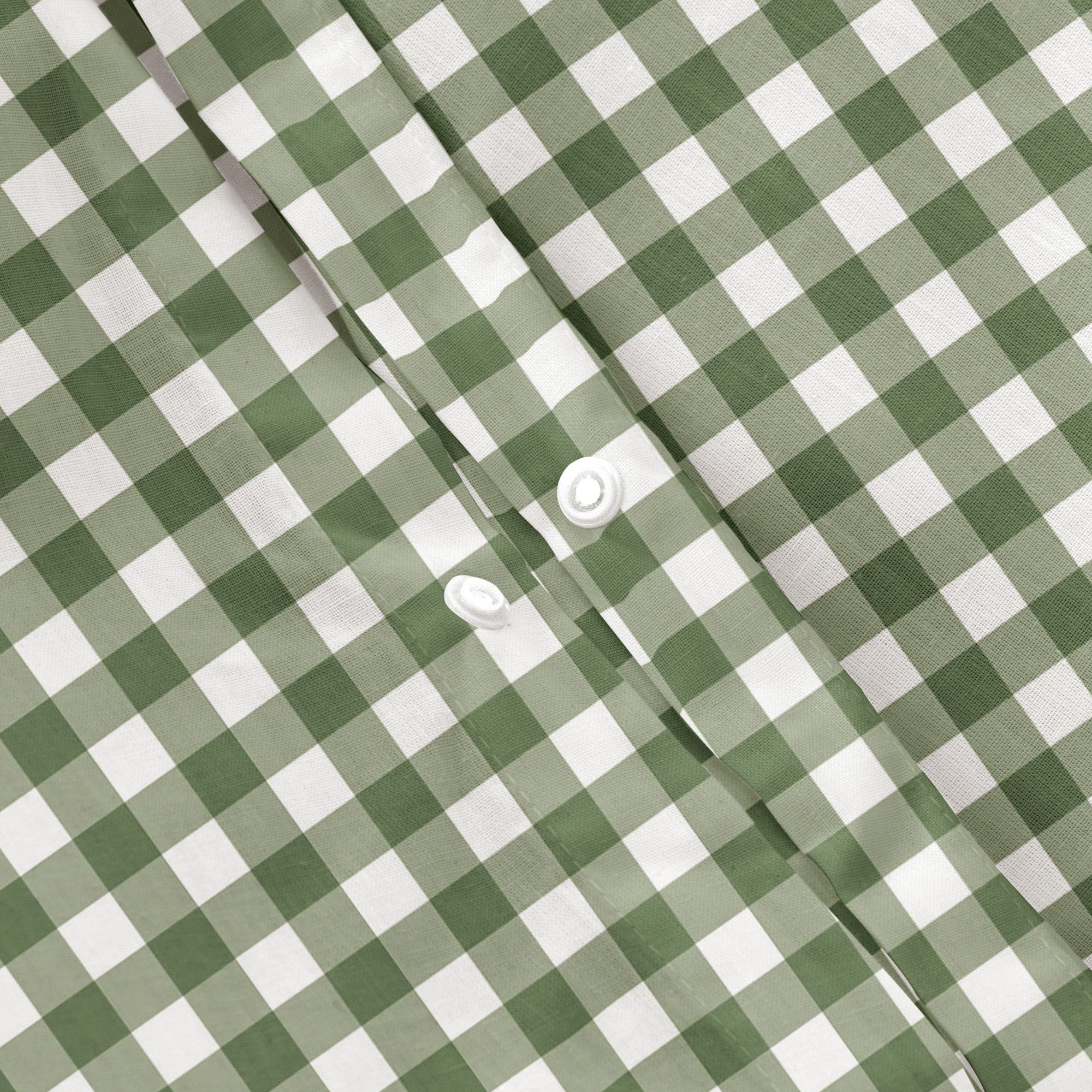 Copripiumino in 100% cotone 260x240 cm + 2(50x90) cm verde - Vichy - 4