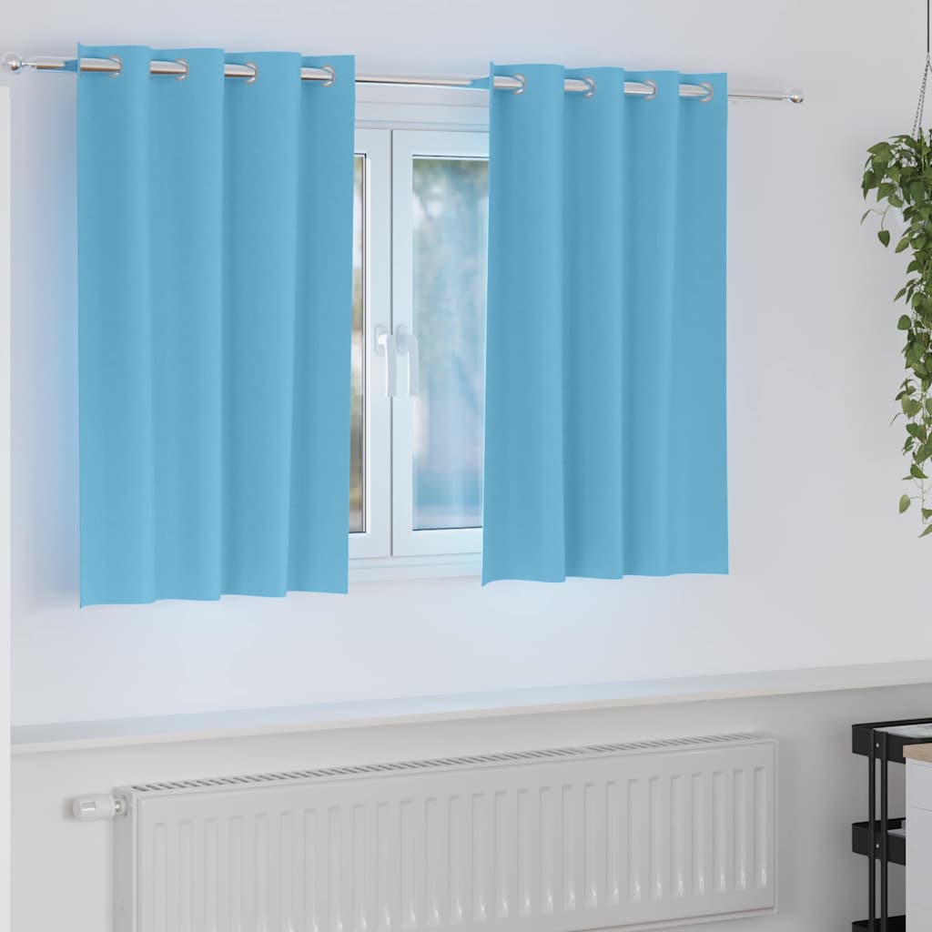Firany blackout z kółkami 2 pcs Jasnoniebieski 140 x 140 cm vidaXL