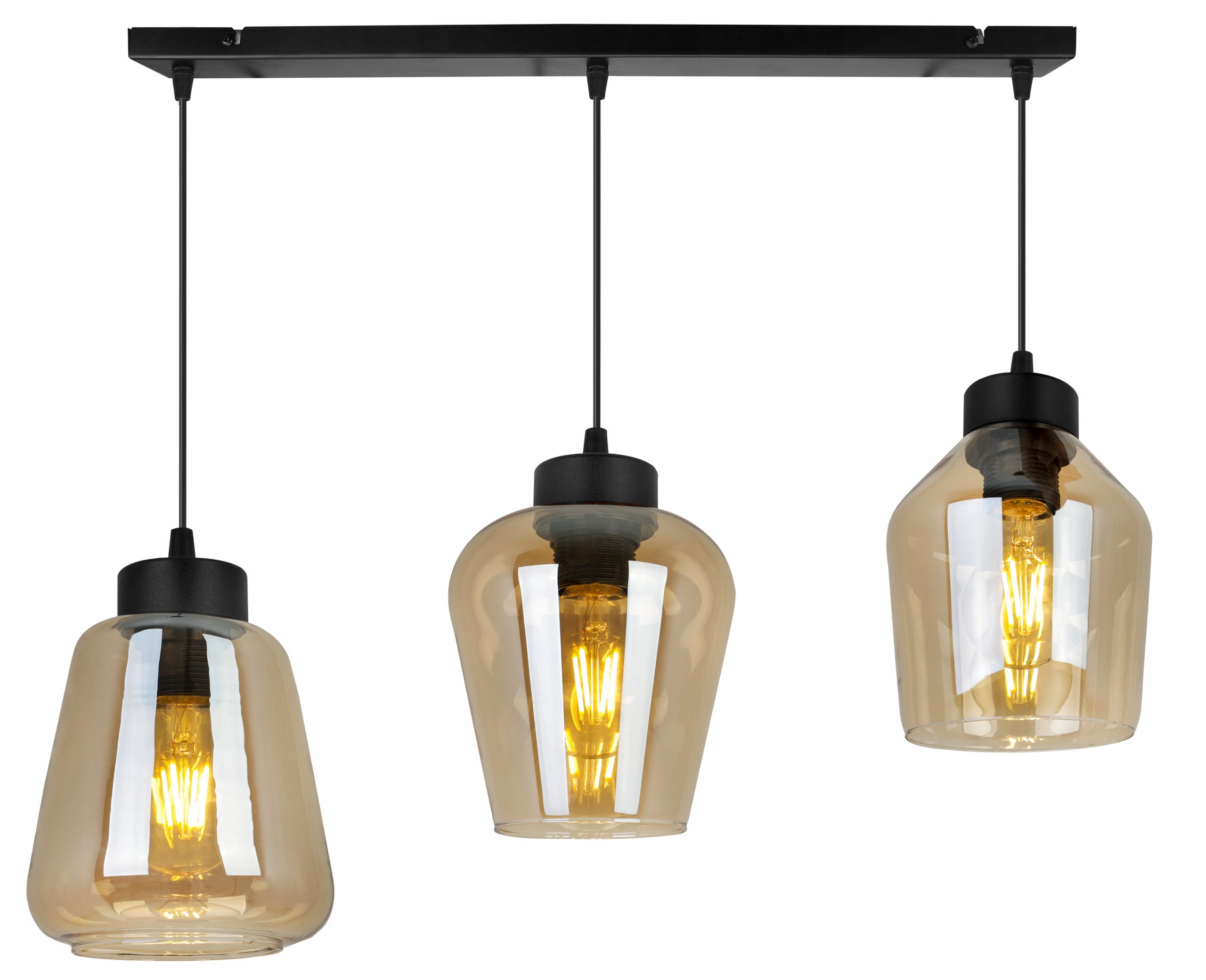 Lampa sufitowa wisząca modern 3xE27 klosz różnokształtny miodowy Light Home LH