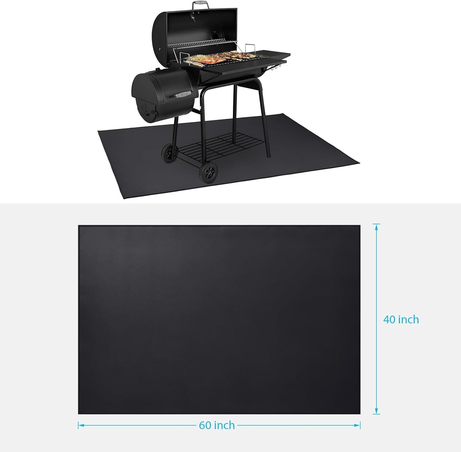 Tapis Ignifuge Pour Barbecue 60x40 Cm - Résiste à 550°C, Imperméable, Facile à Nettoyer, Pour Terrasse Et Jardin
