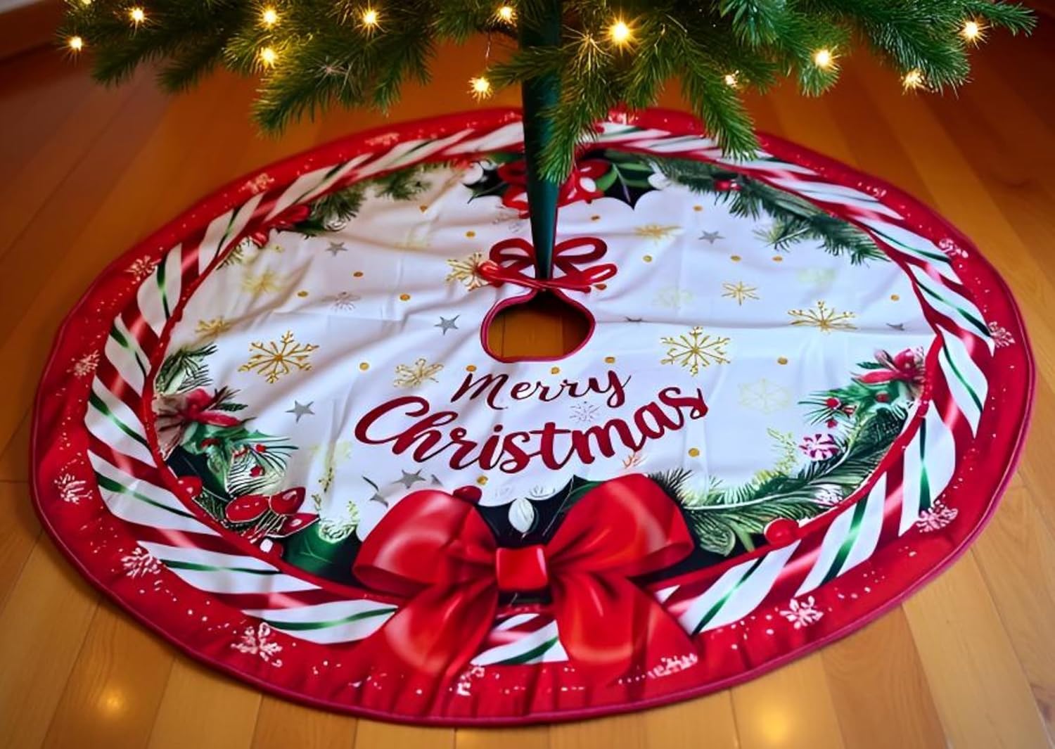 Gonna per albero di Natale, paillettes rosse, adatta per decorazioni natalizie, diametro 90 cm | Leroy Merlin