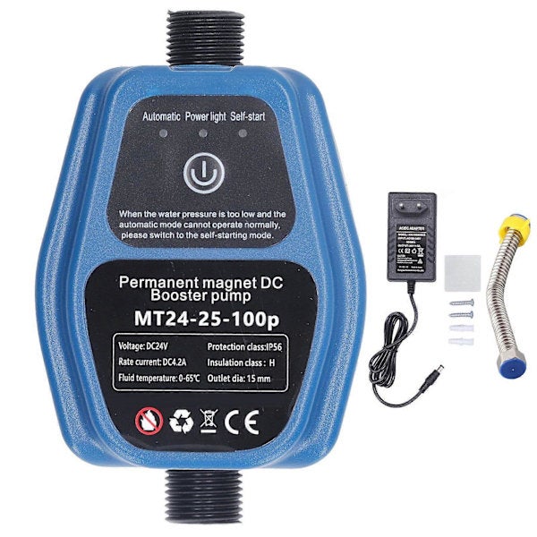 Surpresseur de pression d'eau 100 W 24 V 25 L IP56 avec capteur intelligent et pompe de douche automatique 100/240 V - 2