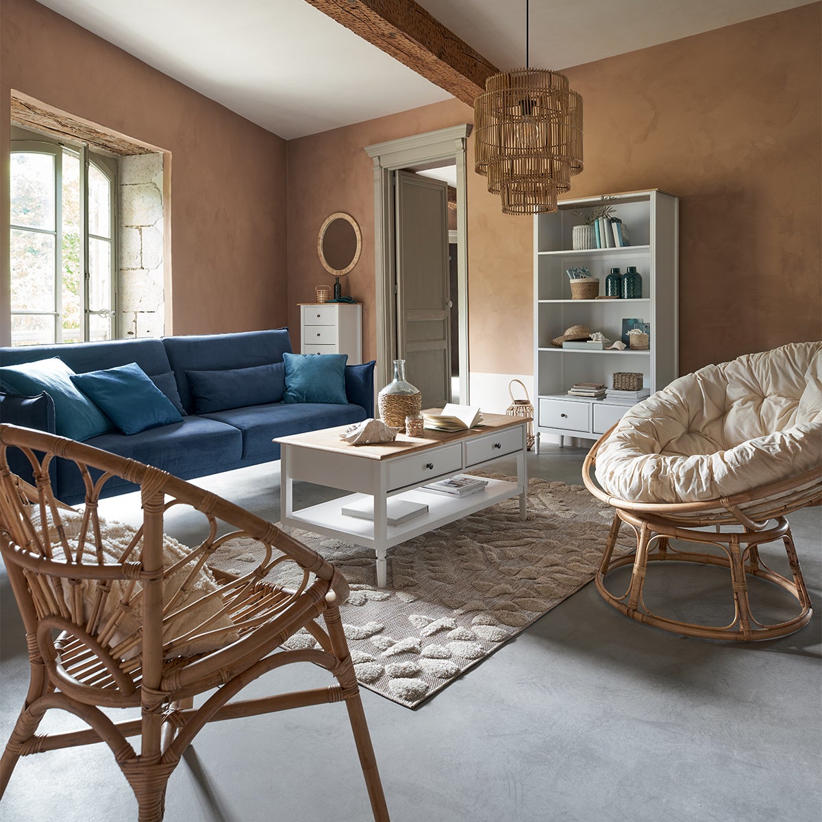 Atmosphera Créateur d'intérieur - Poltrona in rattan Seram -Papasan con cuscino -Interno ed esterno - Giardino, Terrazza, Balcone, Mobili da soggiorno - 8