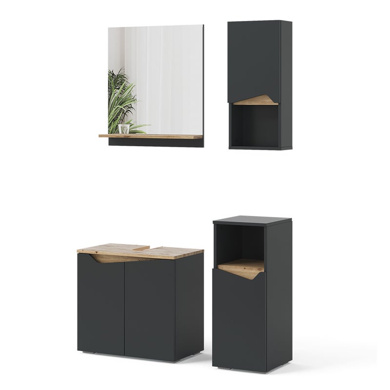 Vicco Zestaw mebli łazienkowych Marelle, Antracyt, 4 części