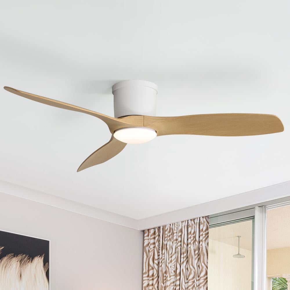 Ventilateur de Plafond 52 Pouces avec Télécommande, Moteur DC Réversible, 3 Ailes en ABS, Silencieux, LED Dimmable, et Fonction Minuterie - 2
