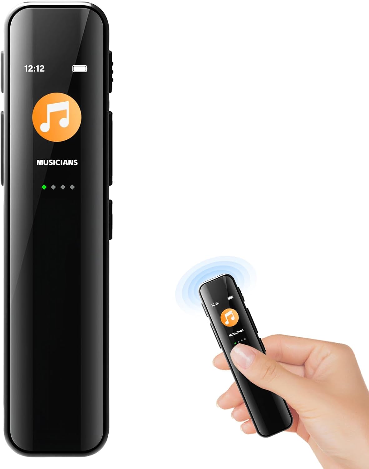 Enregistreur Vocal 64 Go Rechargeable – Activation Vocale + MP3 – Idéal Cours, Réunions, Interviews