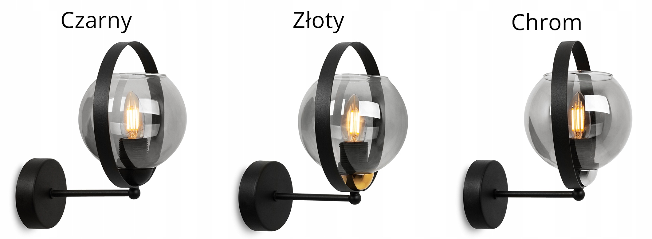 Lampa kinkiet ścienny Ring Haga modern 1xE27 klosz pierścień grafitowy Light Home LH - 2