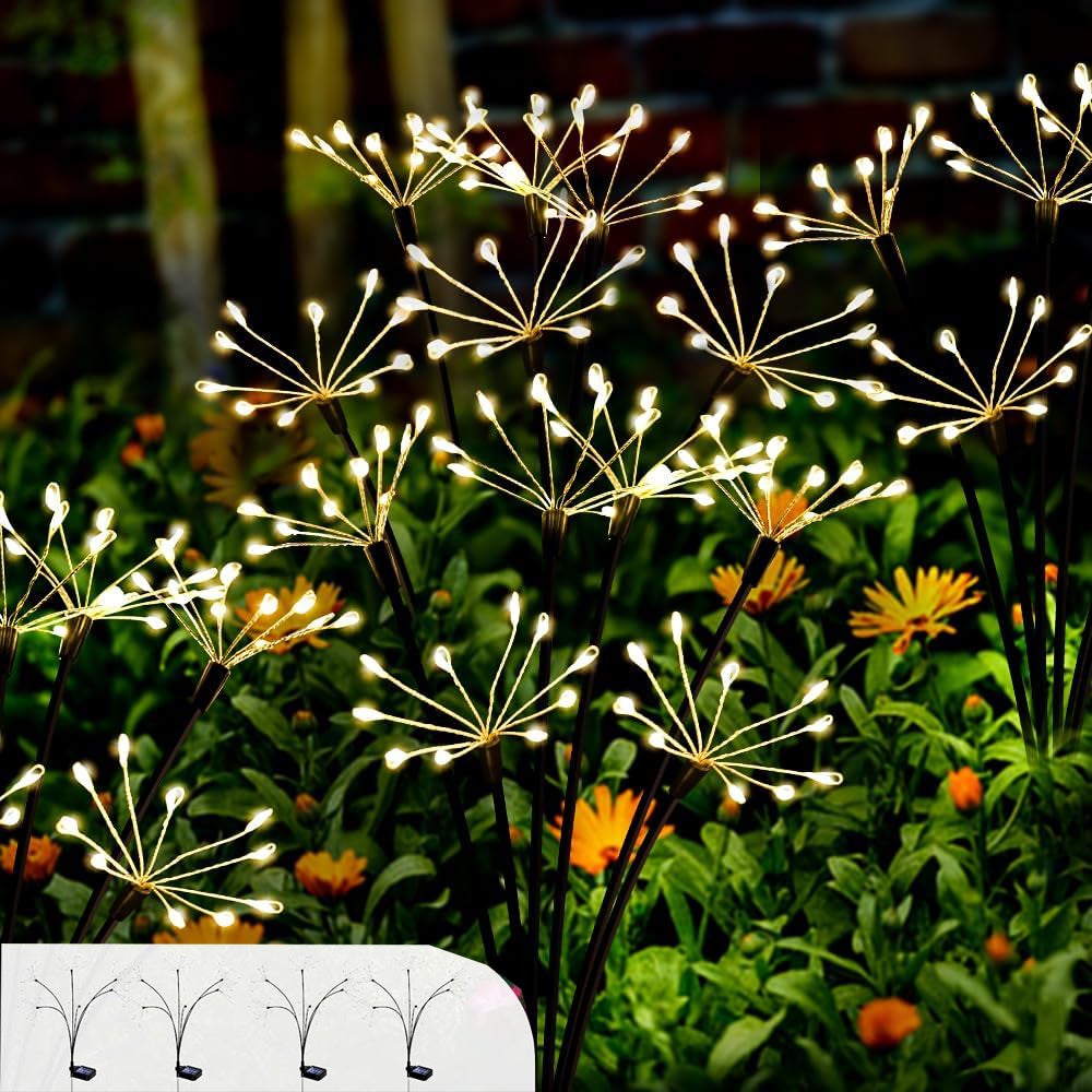 Zestaw 4 solarnych lamp ogrodowych z kwiatowym rdzeniem, lampa ogrodowa do dekoracji ogrodu, solarna lampa ogrodowa