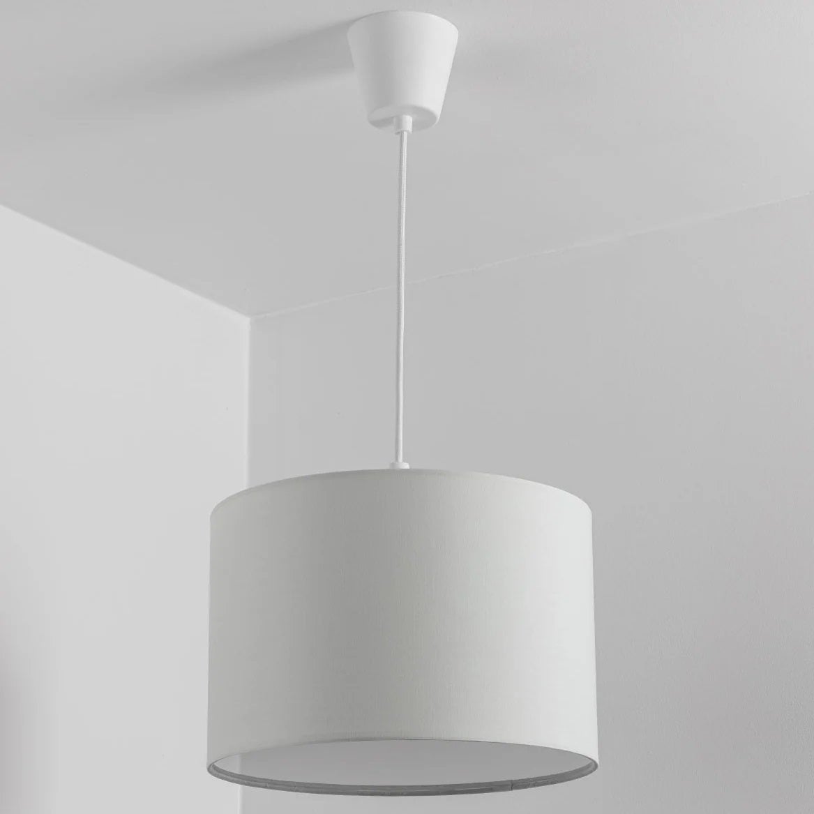 Diffuseur D'Abat-Jour Blanc 20cm En Acrylique - Remplacement Rond Anti-Éblouissement Pour Suspension Style Tambour, 1 Pièce