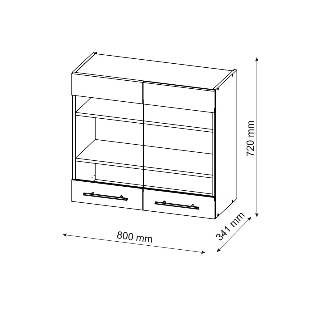 Vicco Armoire en verre Fame-Line, Blanc Haute brillance, 80cm - 3