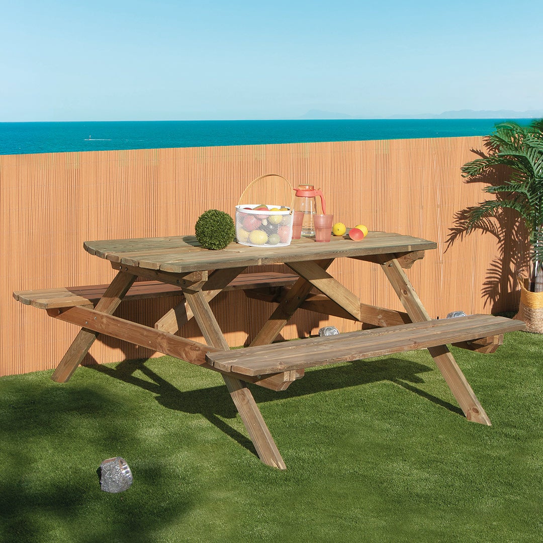 MESA PICNIC MADERA DE PINO 72X172X159 CM - 7