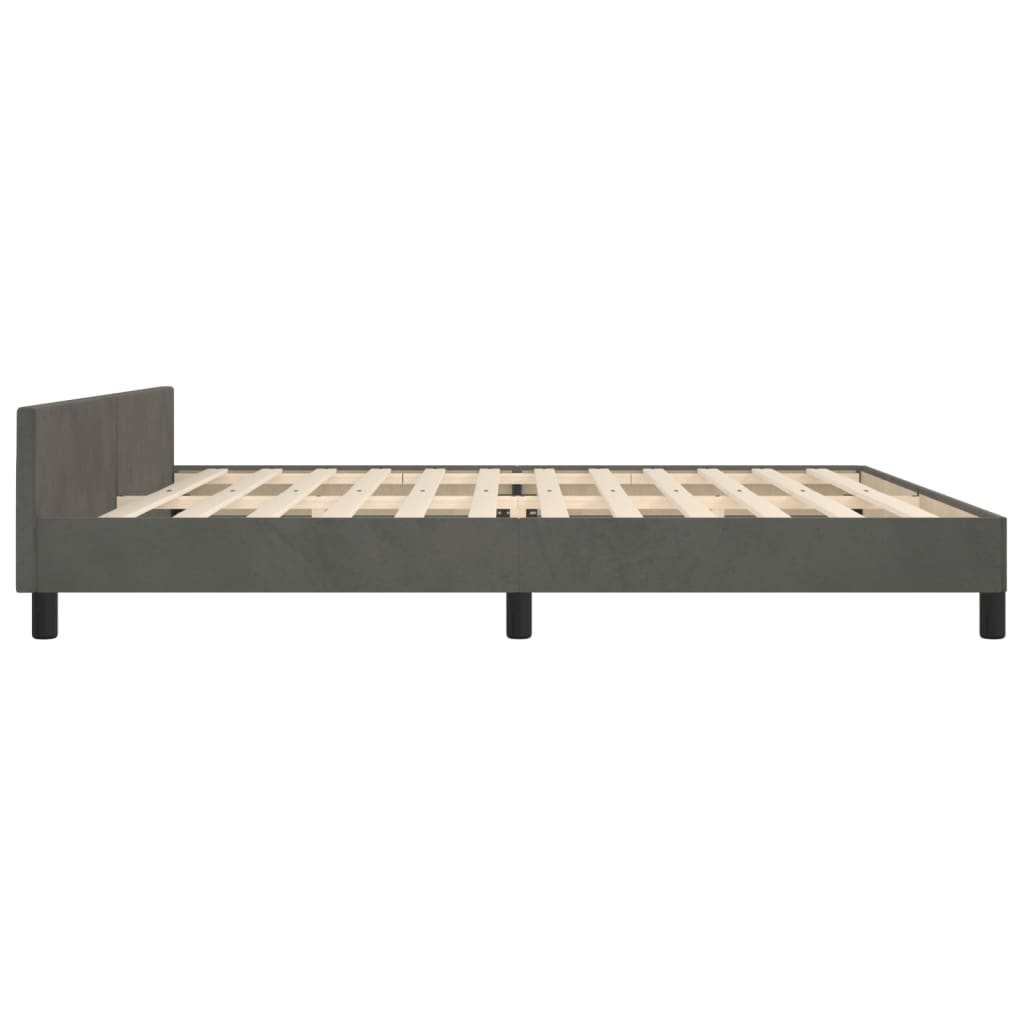 Cadre de lit sans matelas velours gris foncé 200x200 cm — COMFORTXL - 7