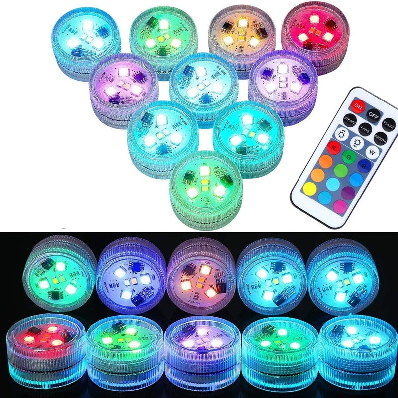 Miniaturowe zanurzalne lampki LED lampki LED basenu pilotem zdalnego sterowania wodoodporne lampki LED tworzące nastrój imprezy stawów ogrodów sztuk