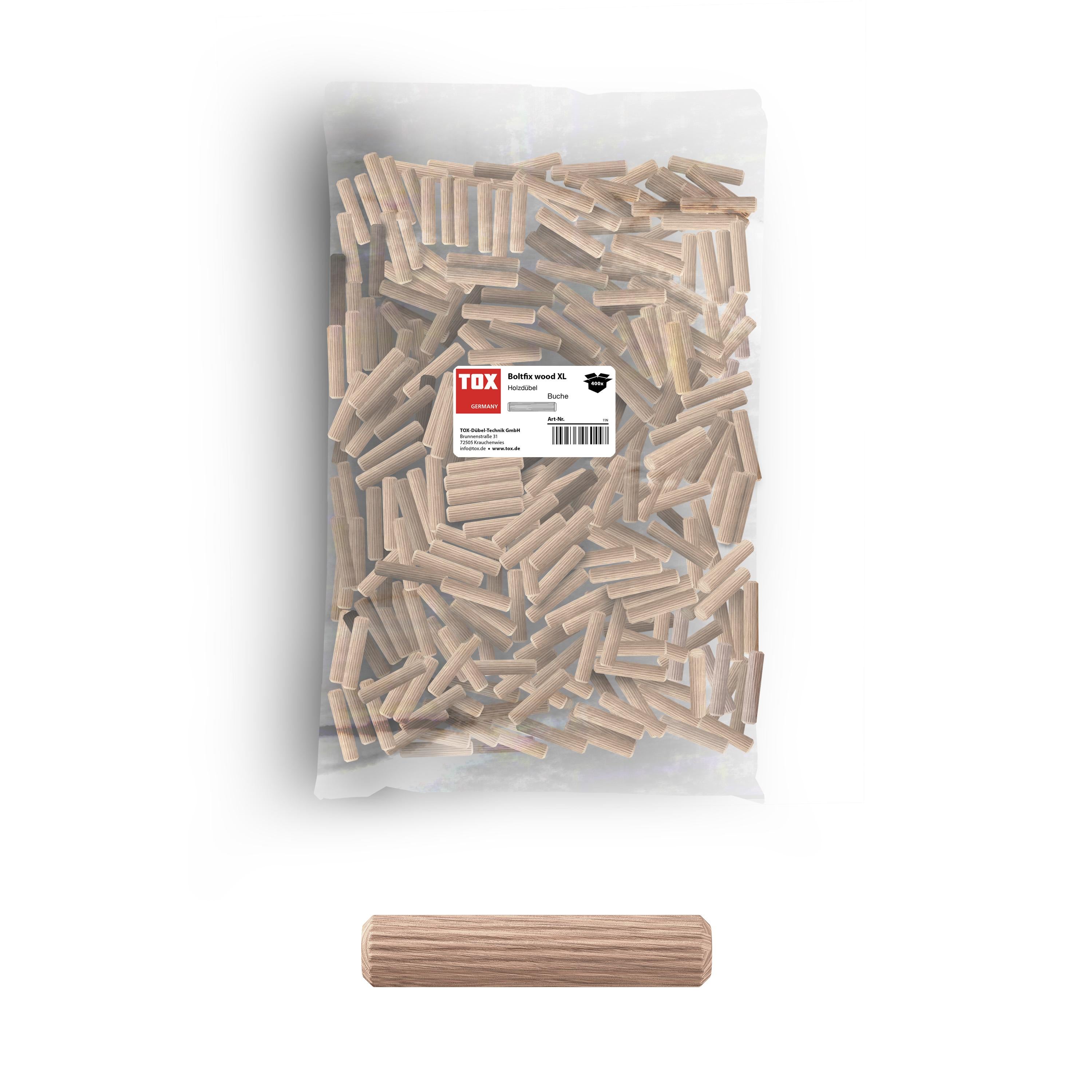 TOX Chevilles en bois Boltfix wood 6x30 mm, chevilles cannelées en