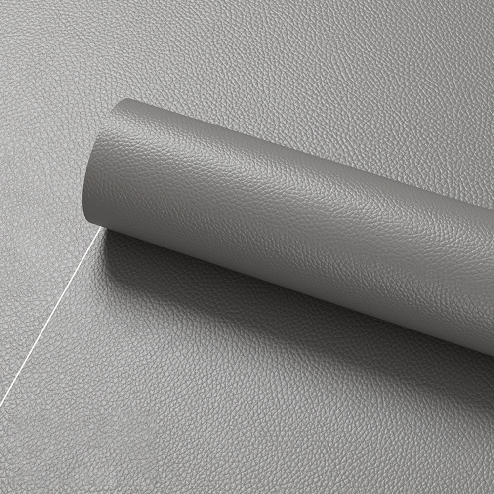 Łatka naprawcza do skóry, 40 x 200 cm, duży zestaw samoprzylepnych łat winylowych do sof, mebli, foteli samochodowych (szary)