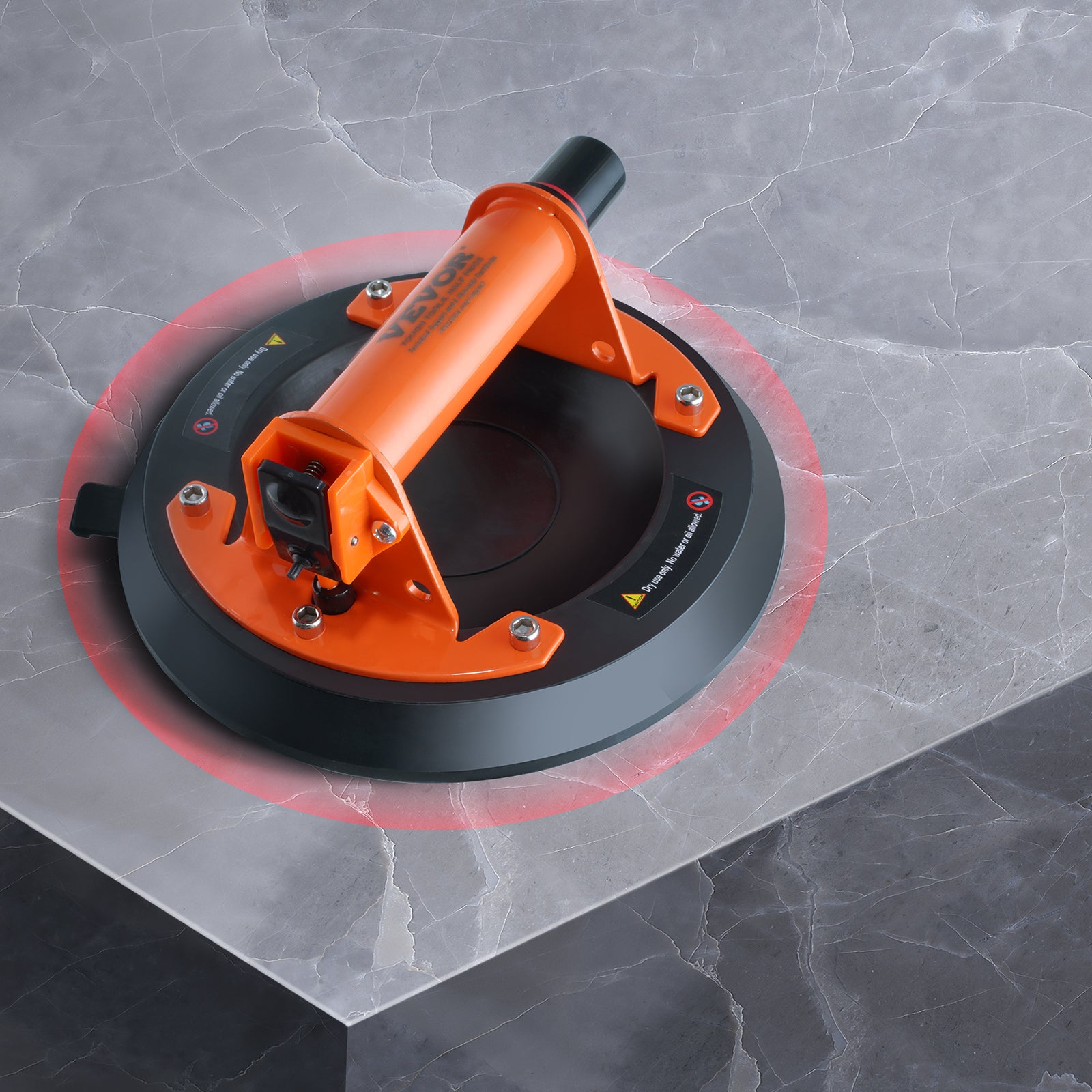 Ventouse de Carrelage VEVOR 203 mm Ventouse de Vitre Charge 278 kg avec Poignée ABS Boîte de Transport PP Paire de Gants Ventouse de Levage Industriel - 8