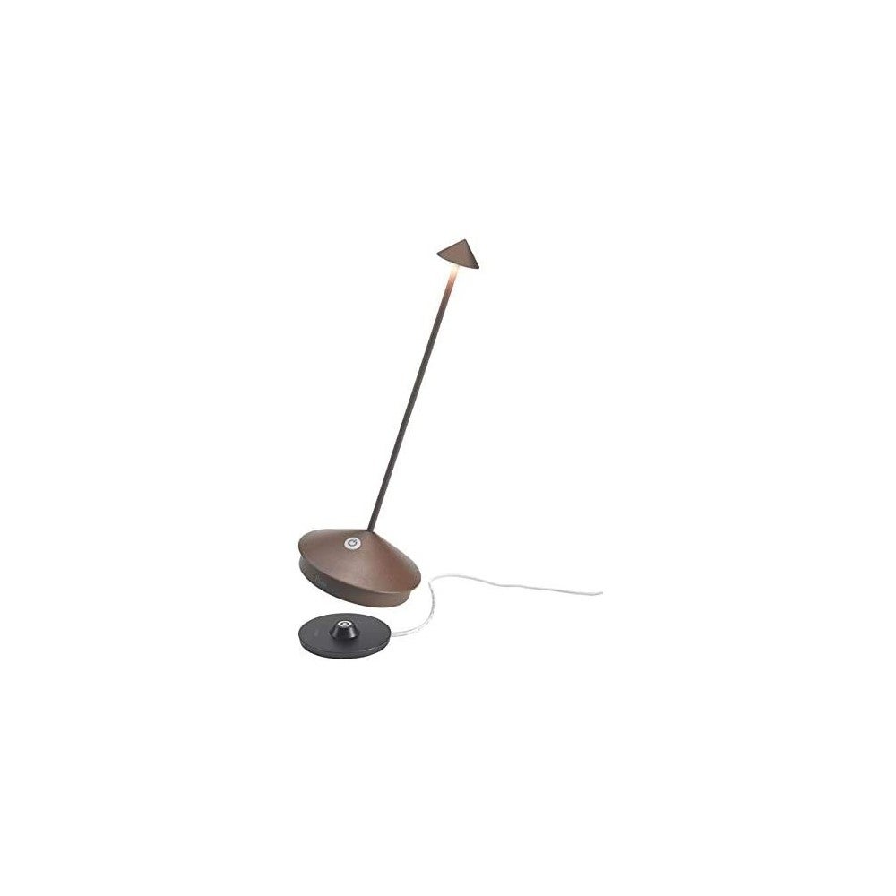 Lampada a led da tavolo Pina Pro Corten ricaricabile e dimmerabile senza fili Zafferano 2200-2700-3000K - 3