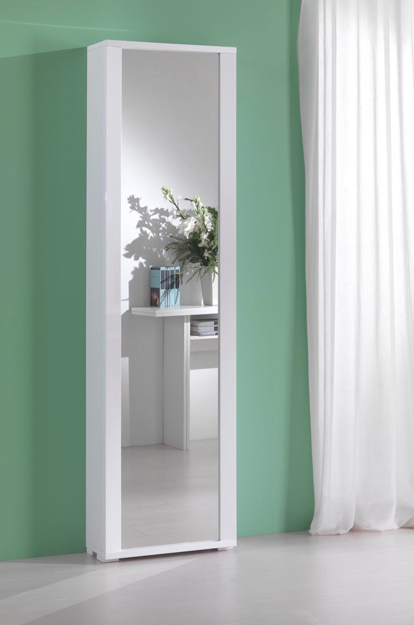 Colonne container polyvalent miroir cadre blanche - 2