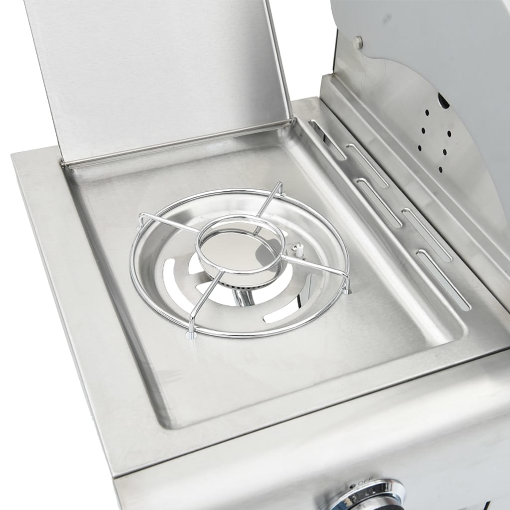 Barbecue à gaz avec 7 brûleurs argent acier inoxydable - 7