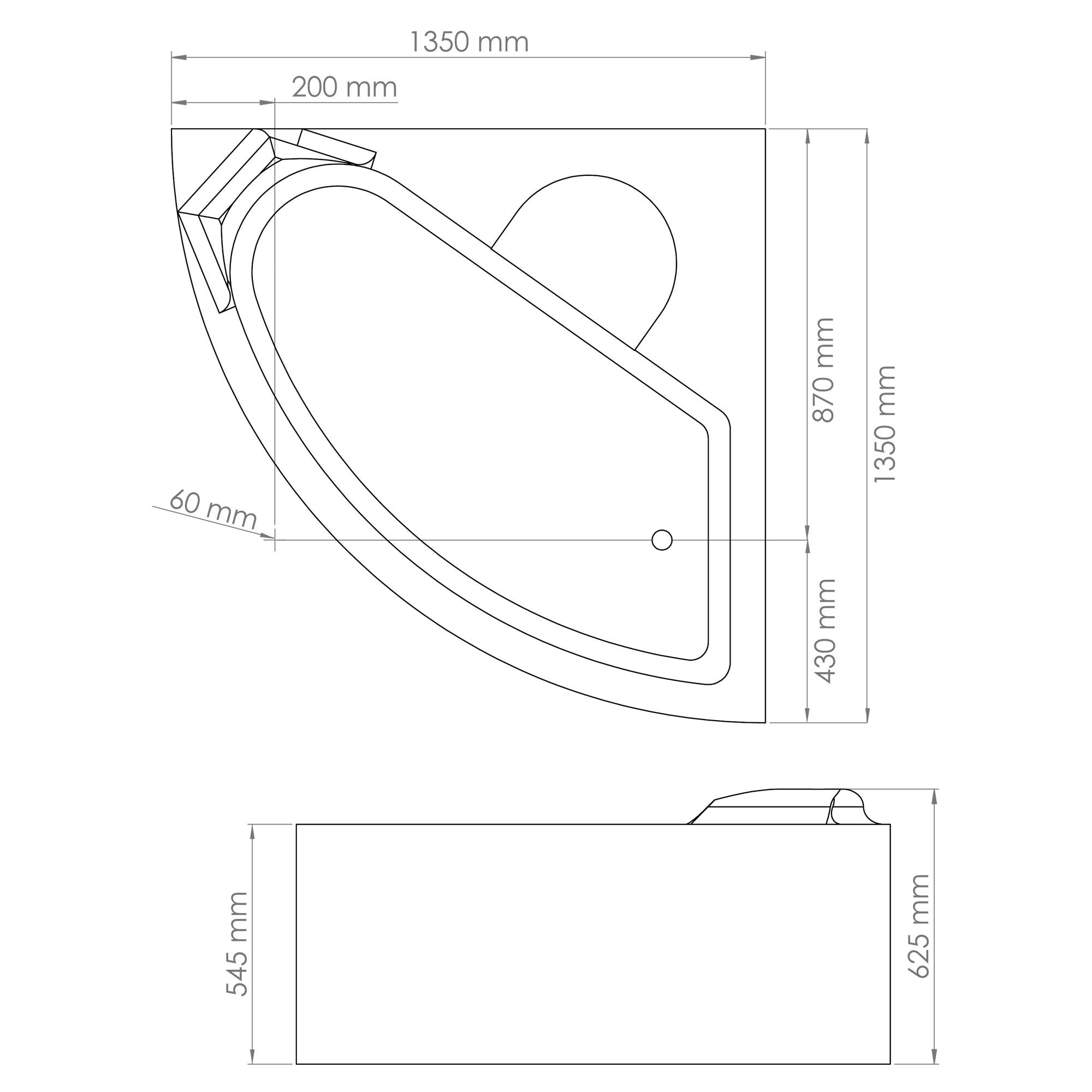 ONDEE ZEN - Kit Baignoire d'angle 135 cm et tablier motif vague - ABS et acryl 3mm - blanc - 3