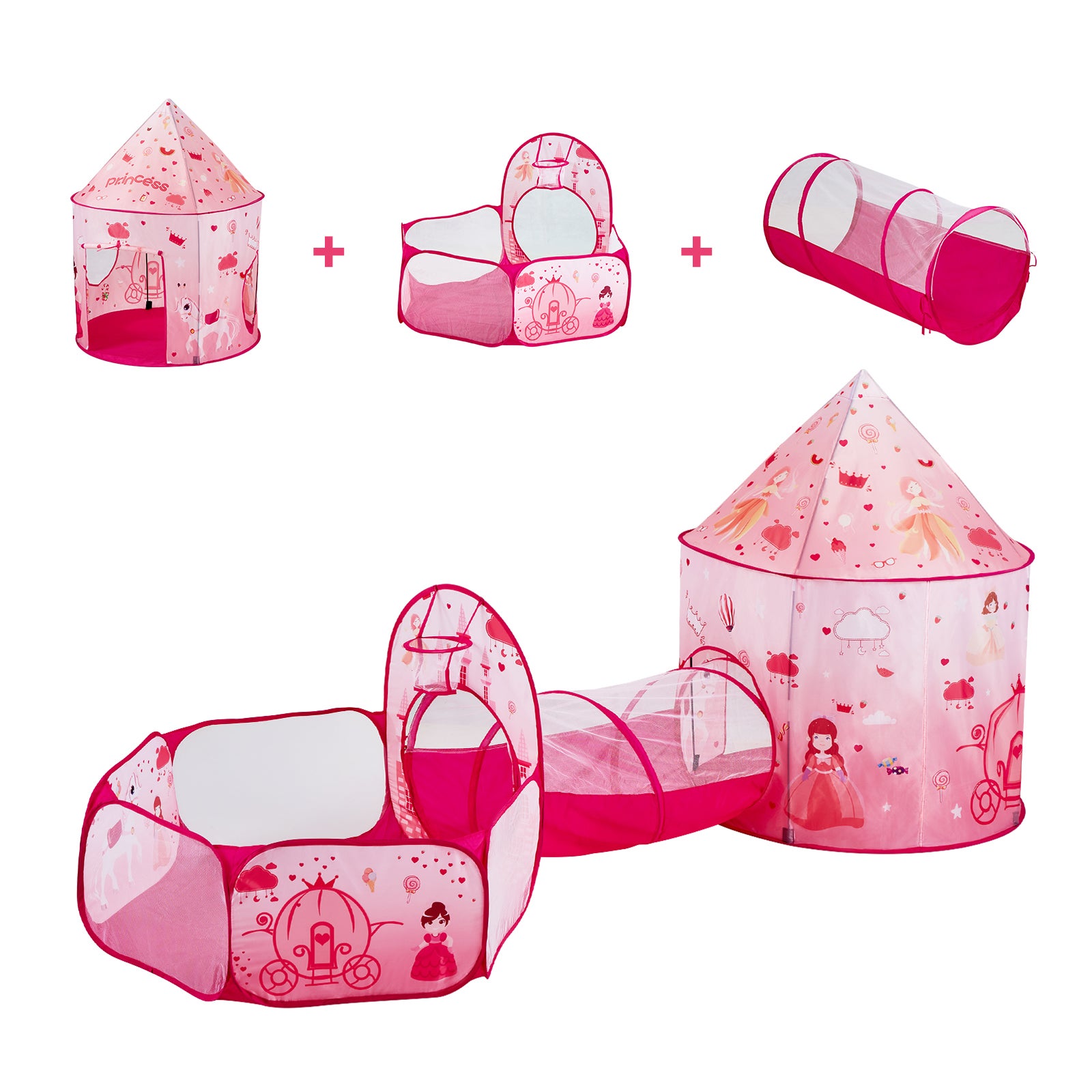 Tenda Da Gioco Con Tunnel Per Bambini | 3 In 1 | Interni/Esterni | Poliestere - Foto 9