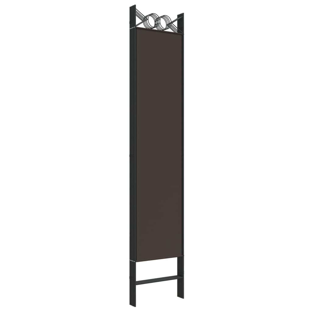 vidaXL Cloison de séparation 5 panneaux Marron 200x200 cm Tissu - 6