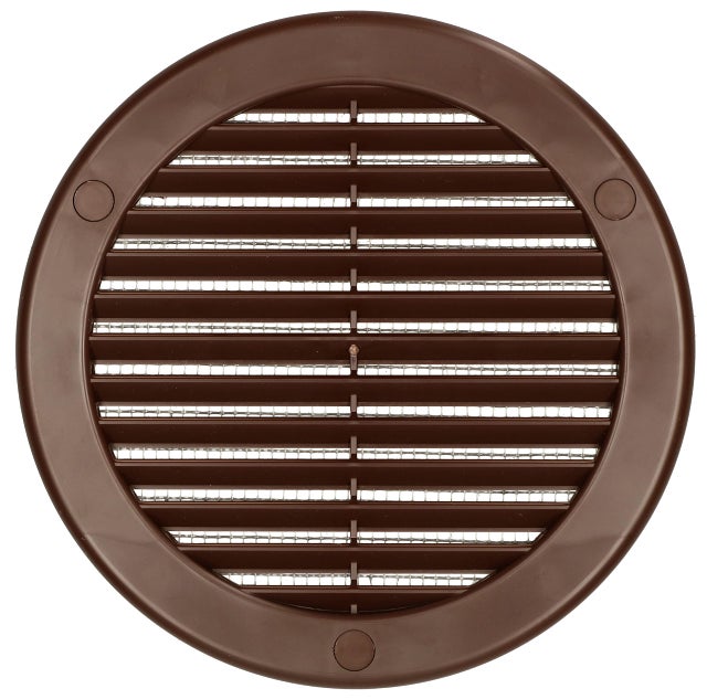 Kratka osłona wentylacyjna okrągła fi 100 mm z siatką - Kolor brązowy - KOTARBAU