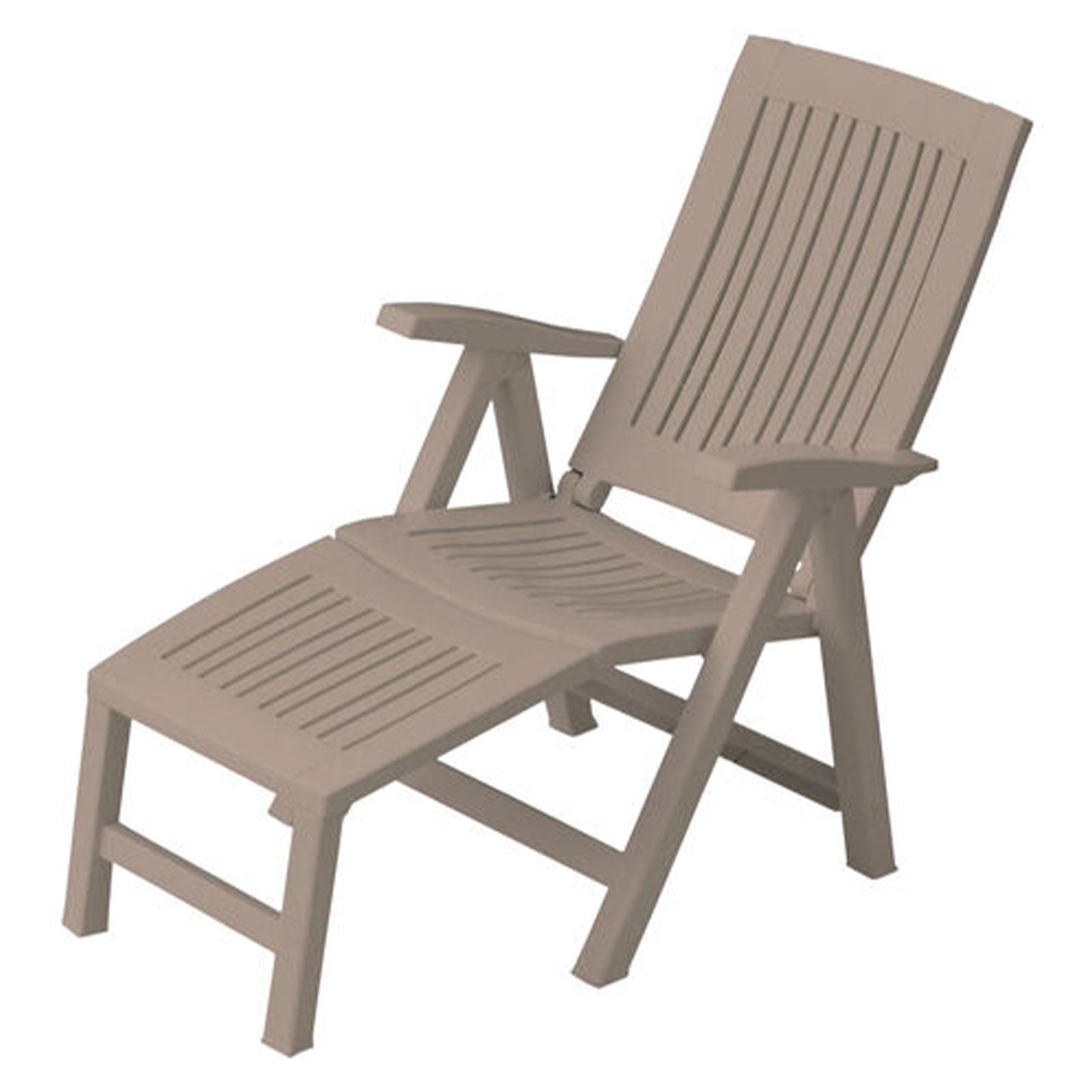 Poltrona e sdraio reclinabile in plastica da giardino a