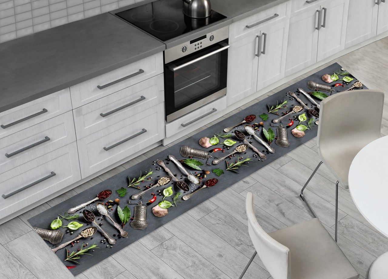 M.Service Srl Tappeto/Passatoia Multifunzione in Moquette - sotto lavello - Adatto per Cucina e Bagno - Antiscivolo - Elevata Resistenza - Mis. h 67 x 300 cm (con Greca Antracite