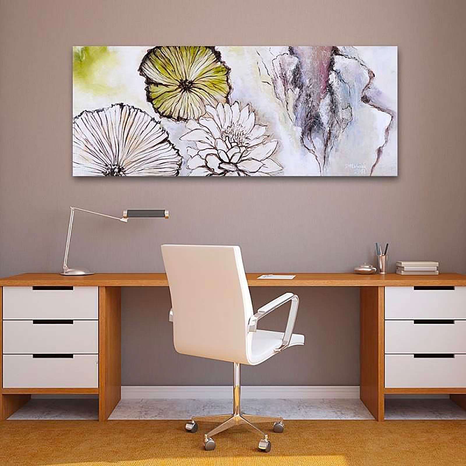 Tableau fleurs - abstraction - panorama - 120 x 40 cm - 5