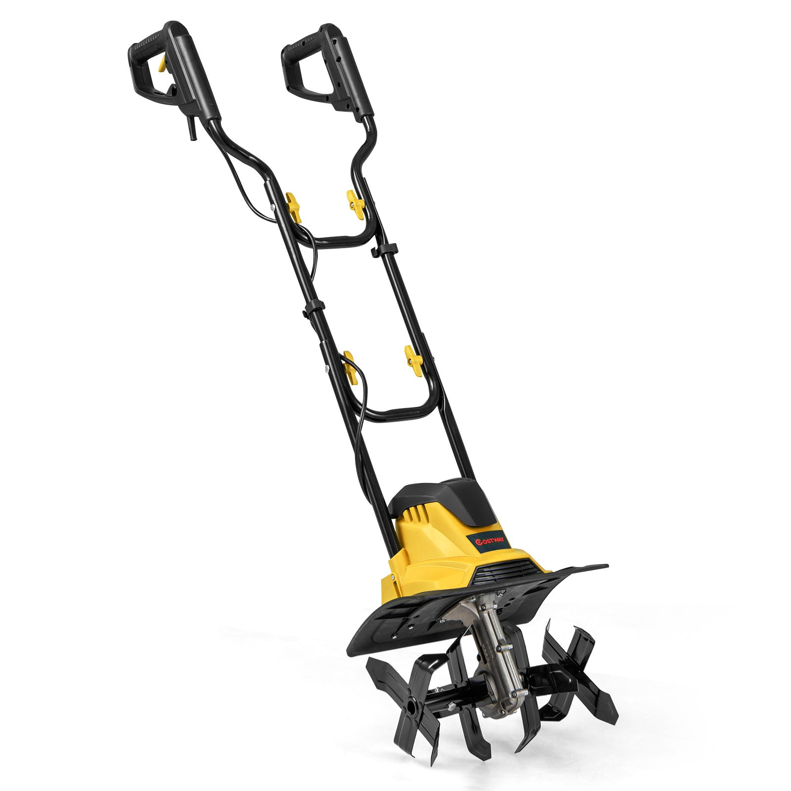 Elektryczny glebogryzarz z przewodem zasilającym, składany, 1200 W, szerokość/głębokość robocza 36 cm/22 cm, blokadą bezpieczeństwa, żółty