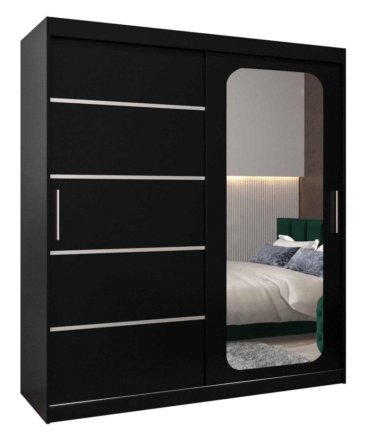 Szafa przesuwna garderoba PROMO V2 180 x 62 x 200 cm Czarny - Abiks Meble