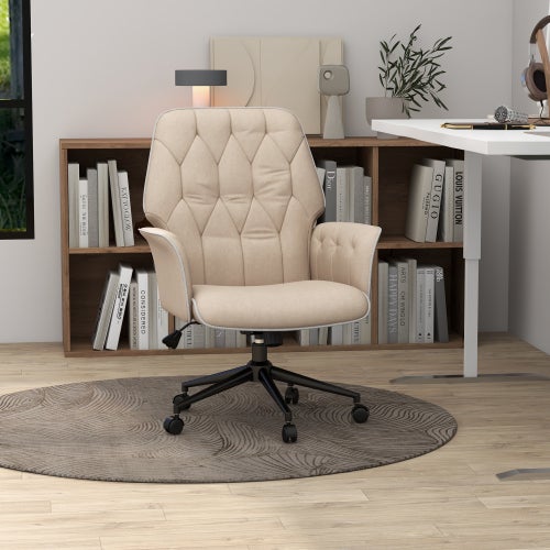 Sedia da ufficio con altezza regolabile e dondolo grigio Homcom