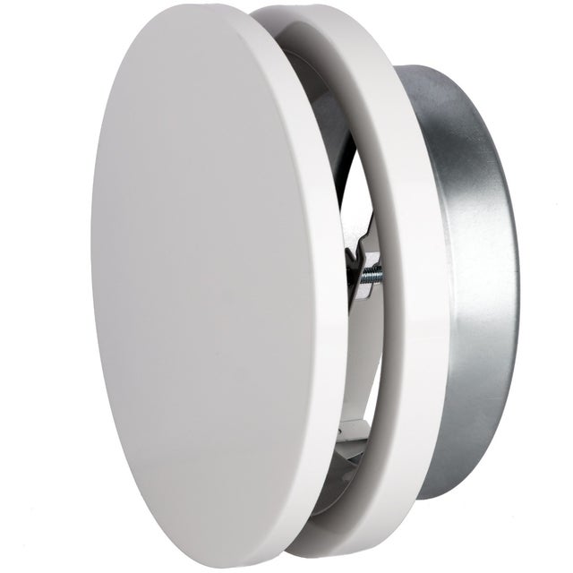 Bouche VMC 100 mm Réglable en Acier Blanc Laqué - Insufflation - Durable et Élégante - VMC Simple et Double Flux - Installation Mur ou Plafond - DN100