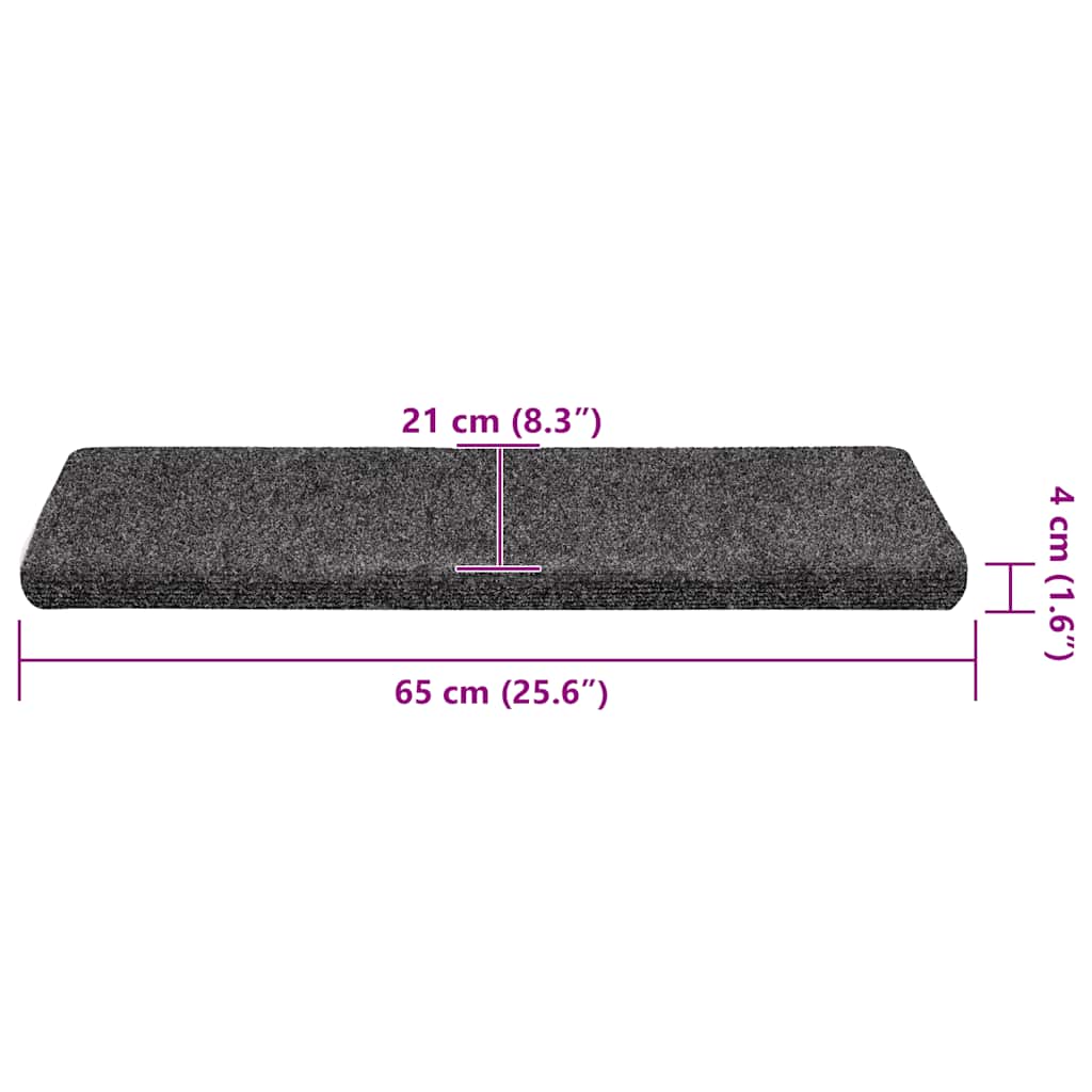 Tapis d'escalier autocollants 30 pcs | Paillasson d'escalier | Tapis de marche gris 65x21x4 cm CFW647097 - 8