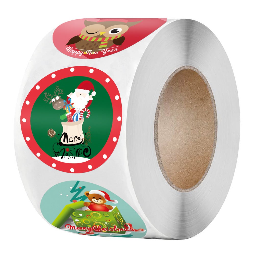 500 pièces joyeux noël vacances autocollants étiquettes étiquettes de noël joints d'enveloppe (1 pouce) - 2